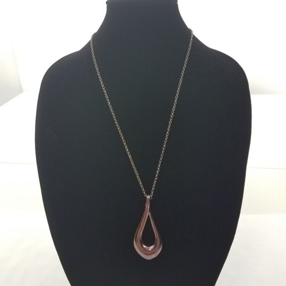 Bill Blass Necklace Purple Gray Chain Tear Drop Lo‎